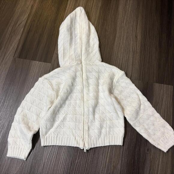 Vintage Child Wise Baby Back Zip Knitted Hooded Sweater White Size 24M - Picture 5 of 8